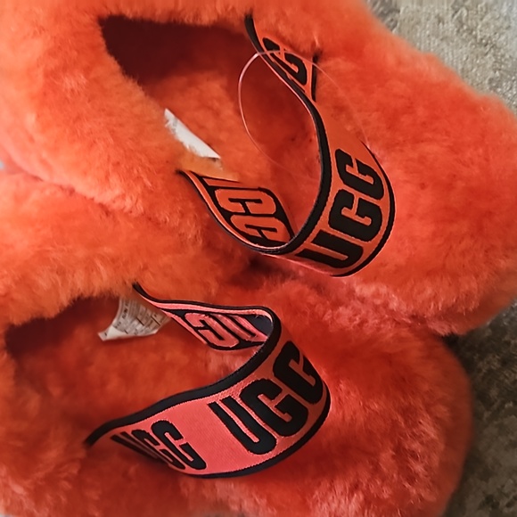 RESERVED JK NWT UGG Plush Fluff Yeah Platform/Slingback Sandles Tangerine Orange - Picture 6 of 12